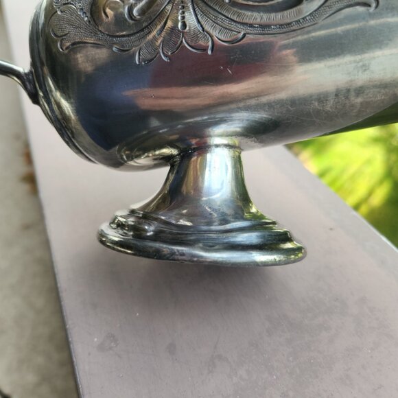 Antique Victorian Silver Plate Ornate Coal Scuttle Nut Dish Sugar Scoop 19th C - Picture 7 of 8
